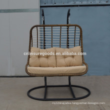 2017 wicker 2-seat hanging chair for balcony